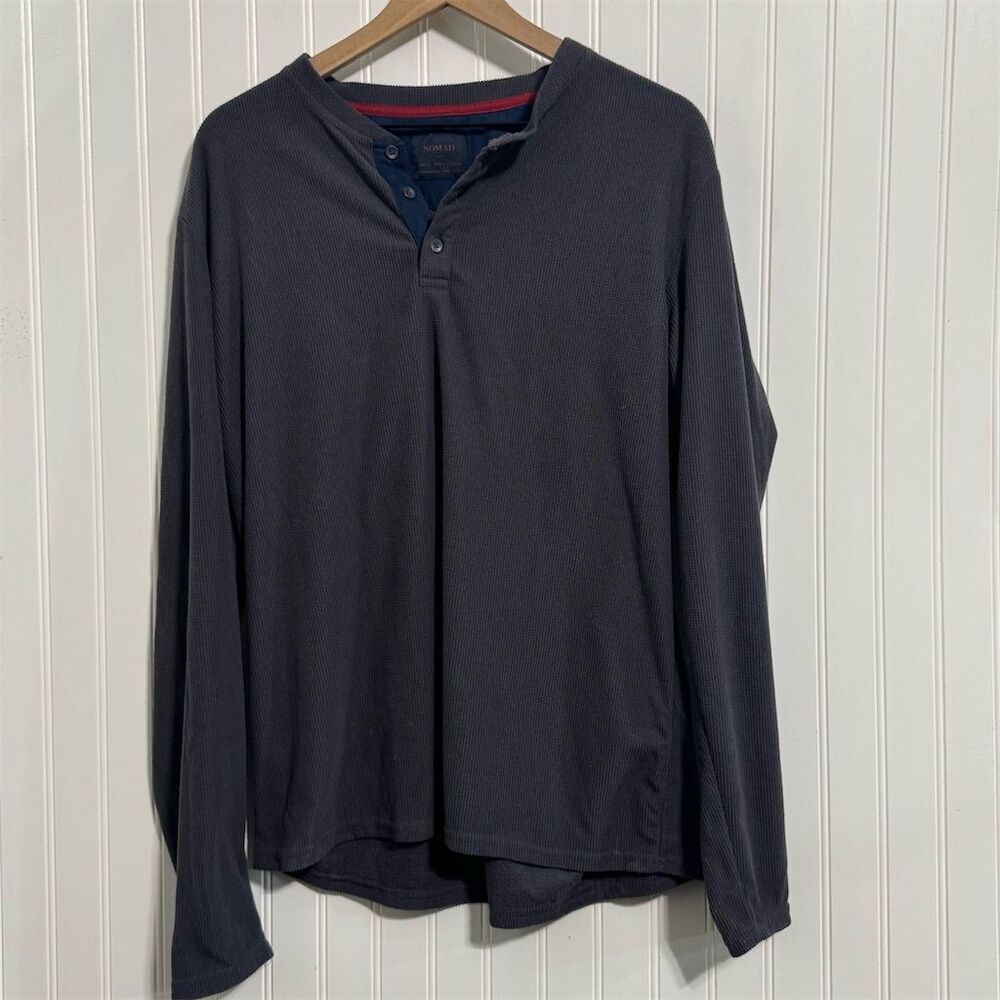 NOMAD Waffle Knit Henley L Thermal Shirt Long Sleeve Base Layer Performance